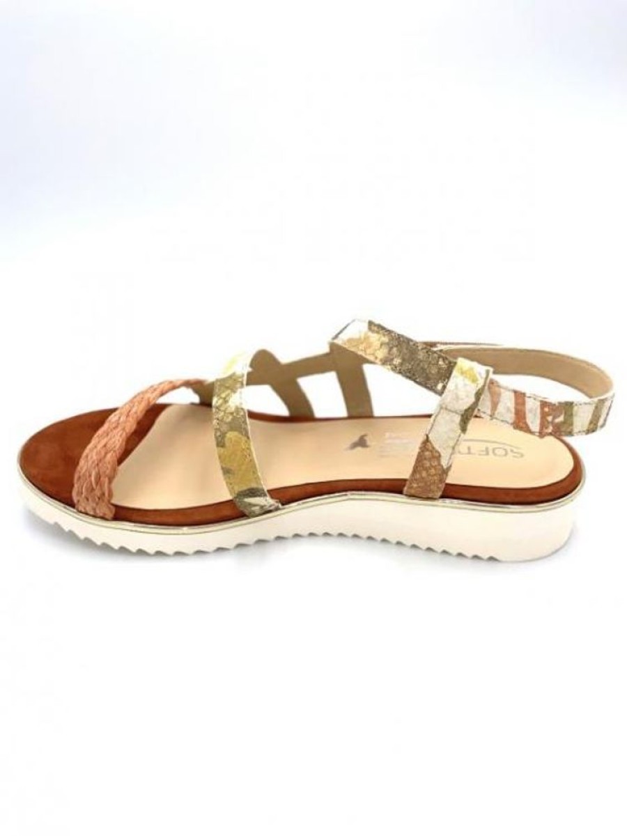 softwaves Sandale 3 Bandes Rafia 8.52.03 | Femme 42-46 Sandale