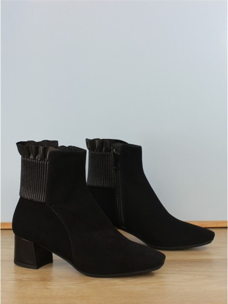 elena ricci Bottine Nubuck Noir | Femme 32-35 Boots-Bottines