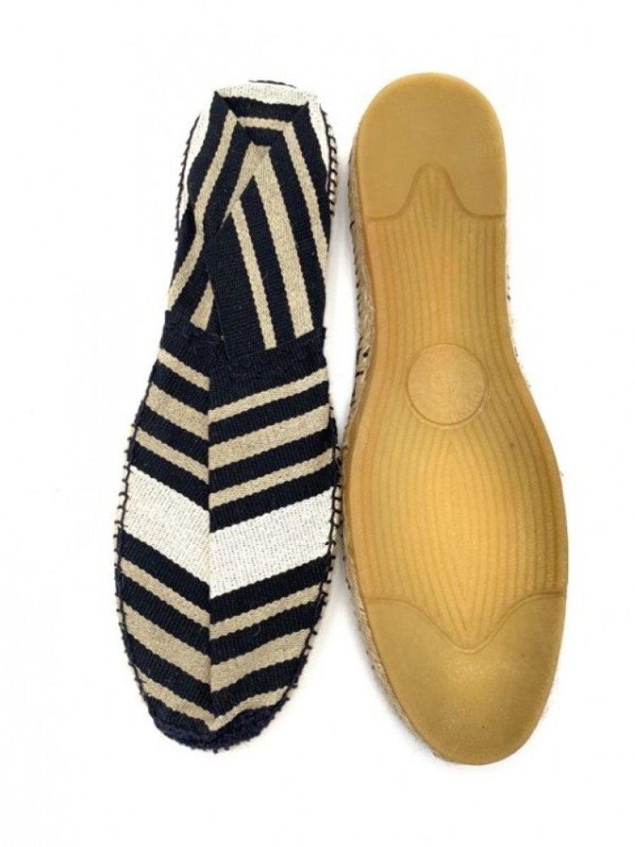 don quichosse Espadrille A Rayures Taupe Et Noir | Homme 46-52 Espadrille