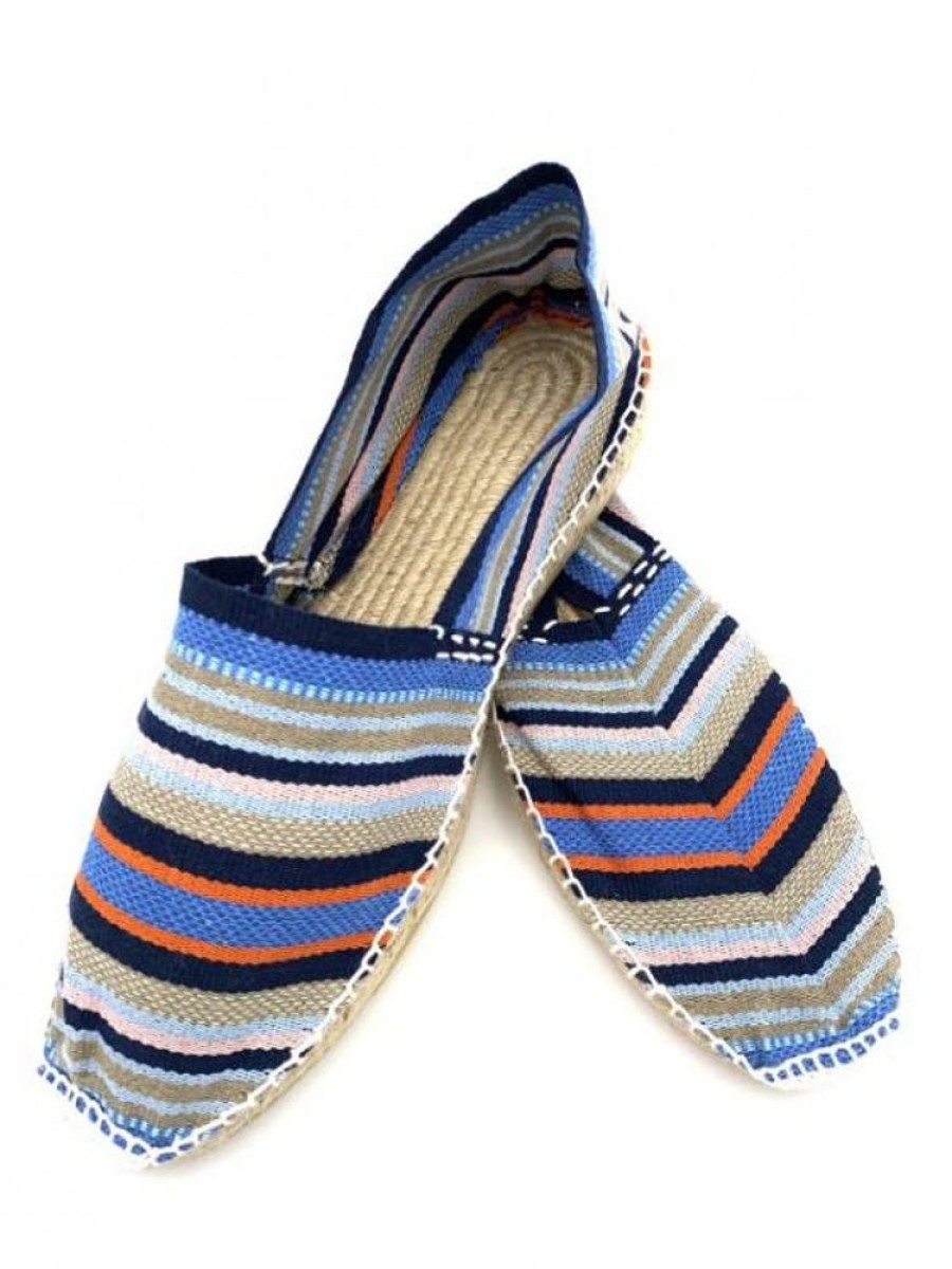 don quichosse Espadrille Rayures Bleu Et Orange | Homme 46-52 Espadrille